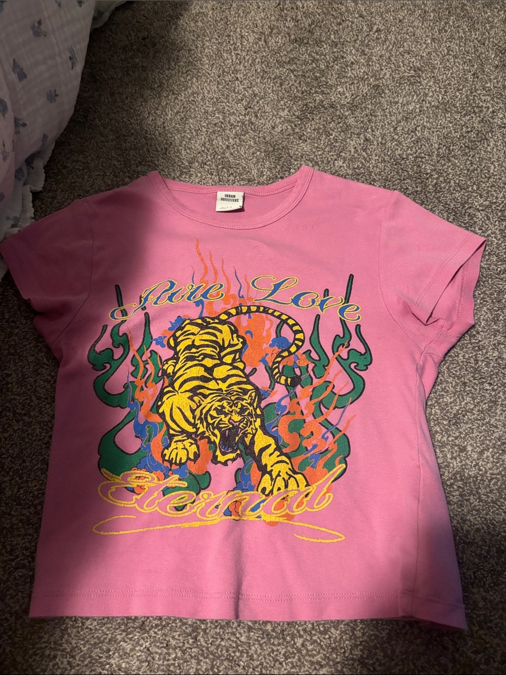 Urban Outfitters pink pure love tiger baby tee